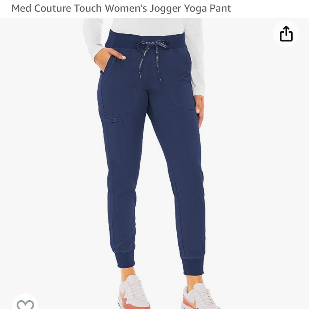 Med Couture Navy Blue Jogger Scrub Pants Size Small
